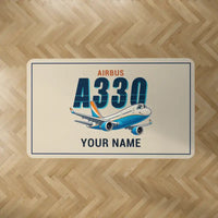 Thumbnail for Airbus A330-200 - Cartoon + Name - Rectangle Carpet - Beige