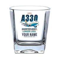 Thumbnail for Airbus A330-200 - Cartoon + Name - Whiskey Glass