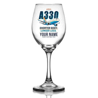 Thumbnail for Airbus A330-200 - Cartoon + Name - Wine Glass