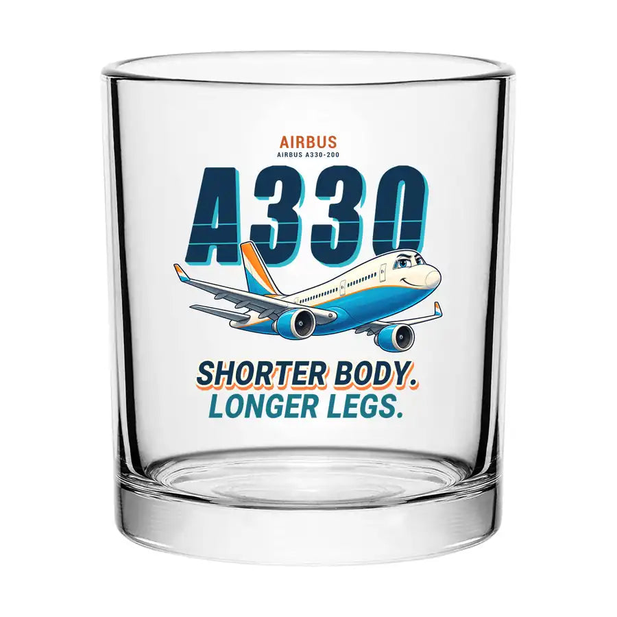 Airbus A330-200 - Cartoon - Special Whiskey Glass