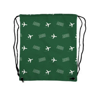 Thumbnail for Airbus A330-200 - Drawstring Bag - 3D Pattern - Green