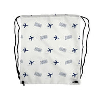 Thumbnail for Airbus A330-200 - Drawstring Bag - 3D Pattern - White