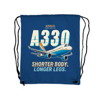Thumbnail for Airbus A330-200 - Drawstring Bag - Cartoon - Blue
