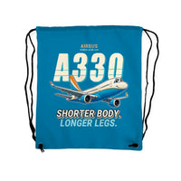 Thumbnail for Airbus A330-200 - Drawstring Bag - Cartoon - Light Blue