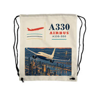 Thumbnail for Airbus A330-200 - Drawstring Bag - Classic - Beige