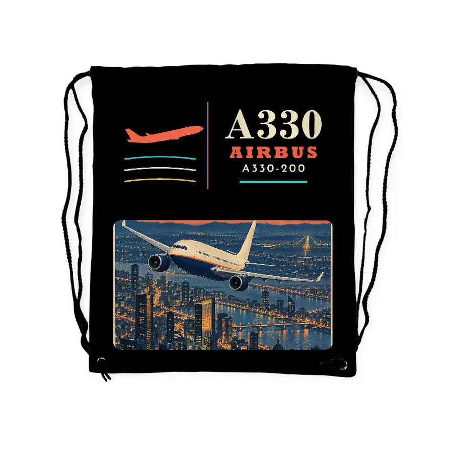Airbus A330-200 - Drawstring Bag - Classic - Black