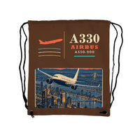 Thumbnail for Airbus A330-200 - Drawstring Bag - Classic - Brown