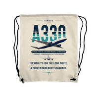 Thumbnail for Airbus A330-200 - Drawstring Bag - Original - Beige