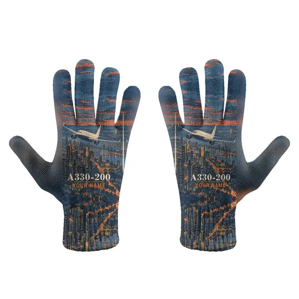 Airbus A330-200 - Gloves - Full - 3D + Name - Full Print