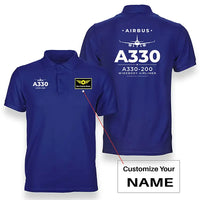 Thumbnail for Airbus A330-200 - Heritage - Double-Side Polo - Blue + Name