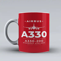 Thumbnail for Airbus A330-200 - Heritage - Mug - Red