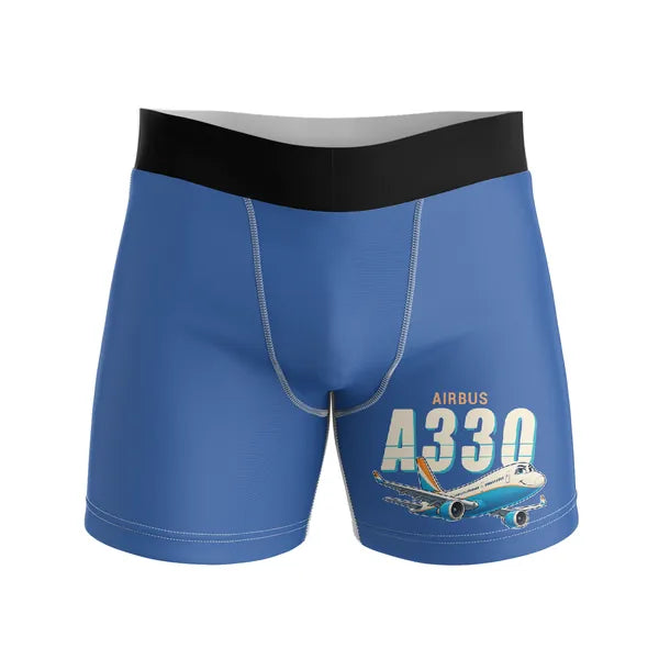 Airbus A330-200 - Men Boxers - Cartoon - Blue