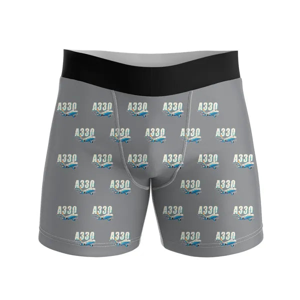 Airbus A330-200 - Men Boxers - Cartoon Pattern - Gray