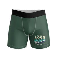 Thumbnail for Airbus A330-200 - Men Boxers - Original + Name - Dark Green