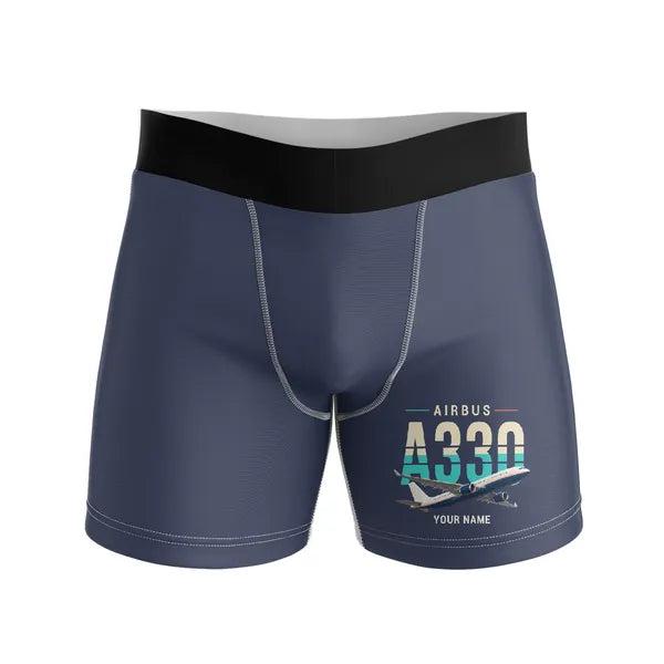 Airbus A330-200 - Men Boxers - Original + Name - Navy Blue