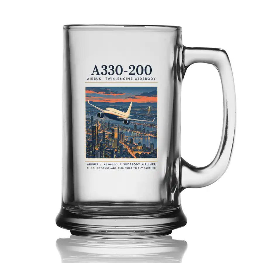 Airbus A330-200 - Poster - Beer Glass with Holder