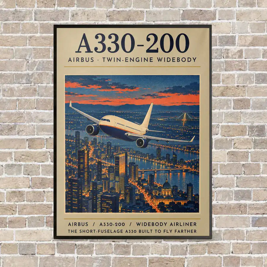 Airbus A330-200 - Poster - Canvas Framed - Beige