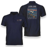 Thumbnail for Airbus A330-200 - Poster - Double-Side Polo - Navy Blue