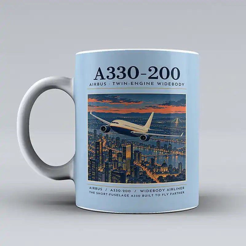 Airbus A330-200 - Poster - Mug - Light Blue