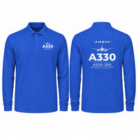Thumbnail for Airbus A330-200 Premium Polo T-Shirts - Heritage - Long Sleeve - Blue