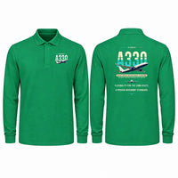 Thumbnail for Airbus A330-200 Premium Polo T-Shirts - Original - Long Sleeve - Green