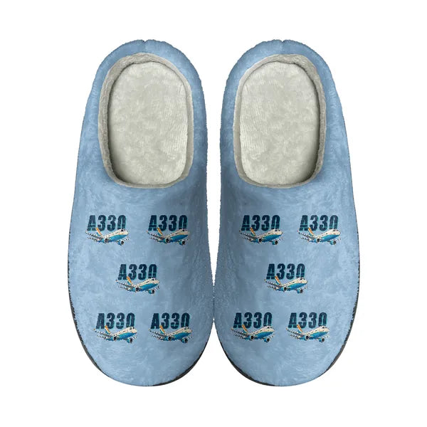 Airbus A330-200 - Slippers - Cotton - Cartoon Pattern - Light Blue