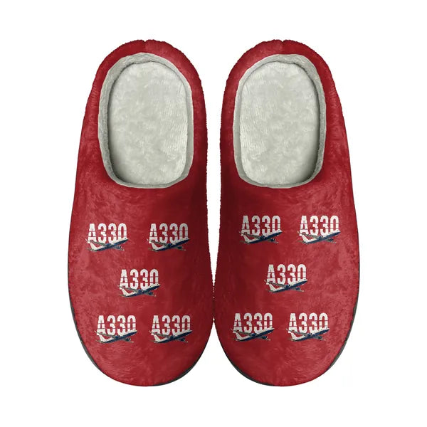 Airbus A330-200 - Slippers - Cotton - Original Pattern - Red