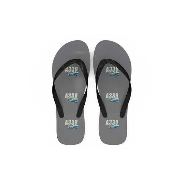 Airbus A330-200 - Slippers - Flip Flops - Cartoon Pattern - Gray