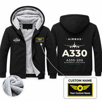 Thumbnail for Airbus A330-200 Zipped Sweatshirts - Heritage + Name - Black