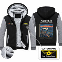 Thumbnail for Airbus A330-200 Zipped Sweatshirts - Poster + Name - Black & Gray