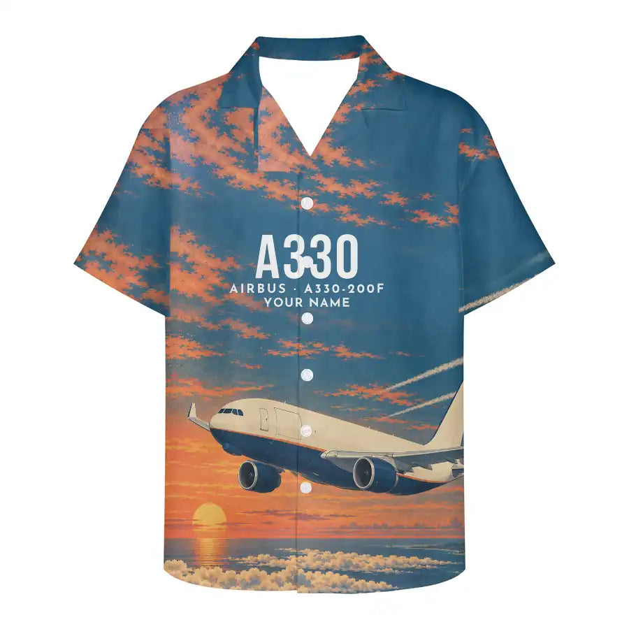 Airbus A330-200F 3D All-Over Print Clothing - Hawaiian Shirt - 3D + Name