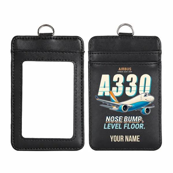 Airbus A330-200F - Cartoon - ID Card Holder - Black + Name
