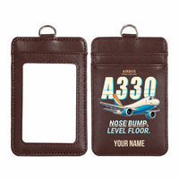 Thumbnail for Airbus A330-200F - Cartoon - ID Card Holder - Dark Brown + Name