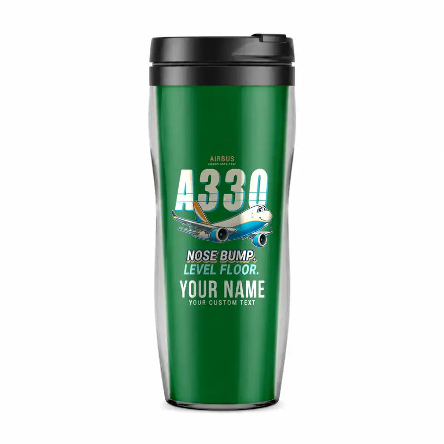 Airbus A330-200F - Cartoon + Name - Plastic (No Holder) - Green