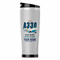 Thumbnail for Airbus A330-200F - Cartoon + Name - Stainless Steel (No Holder) - Light Gray