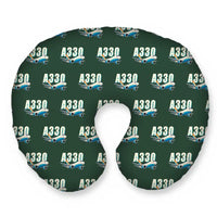 Thumbnail for Airbus A330-200F - Cartoon Seamless - Travel Pillow - Alpine Green