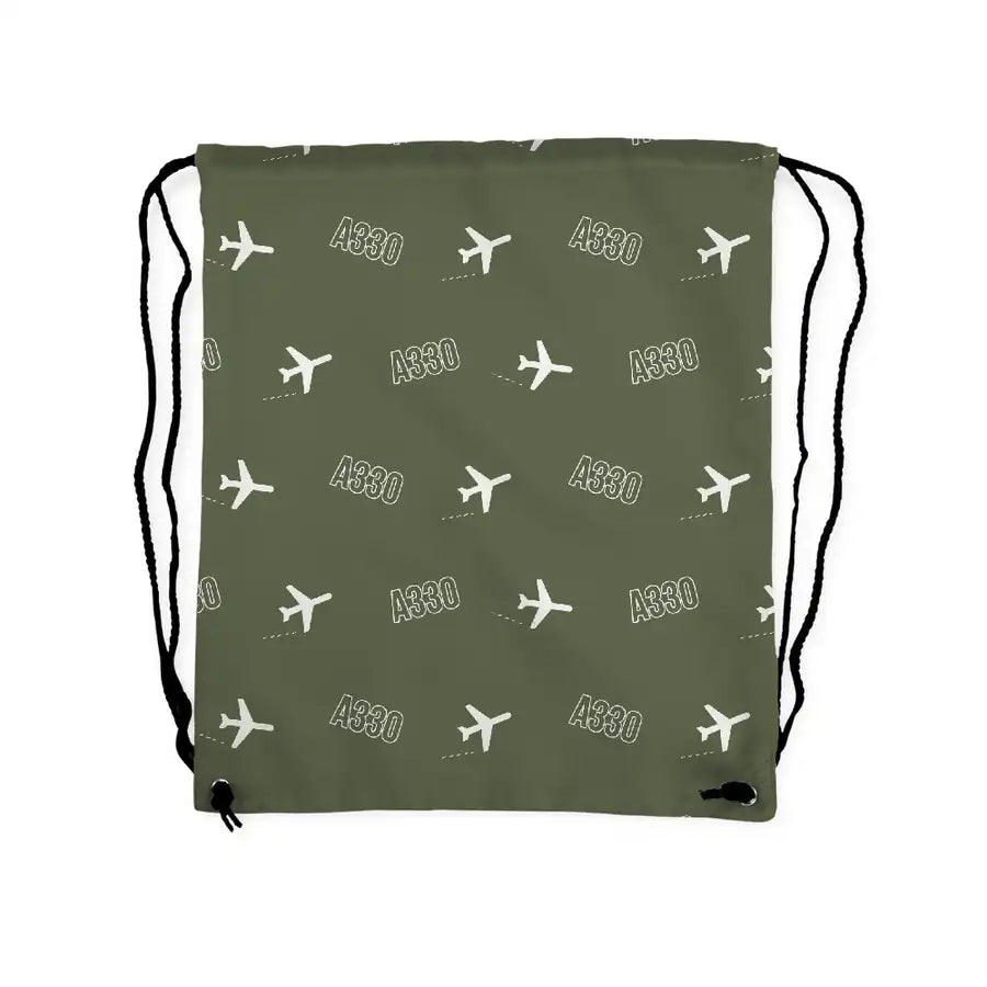 Airbus A330-200F - Drawstring Bag - 3D Pattern - Green Army