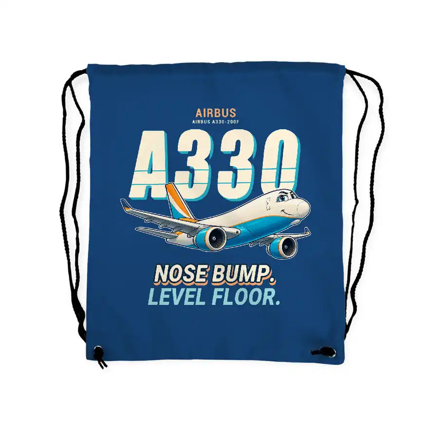 Airbus A330-200F - Drawstring Bag - Cartoon - Blue