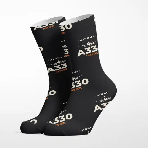 Airbus A330-200F - Heritage + Name - Socks - Black