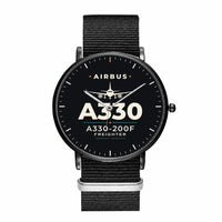 Thumbnail for Airbus A330-200F - Heritage - Slim Leather - Black and Black Nylon Strap