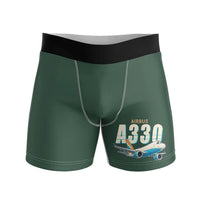 Thumbnail for Airbus A330-200F - Men Boxers - Cartoon - Dark Green