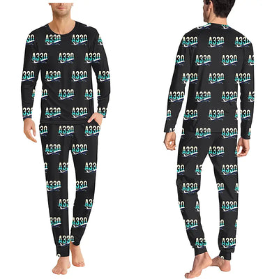 Airbus A330-200F - Men Pajamas - Original Pattern - Black