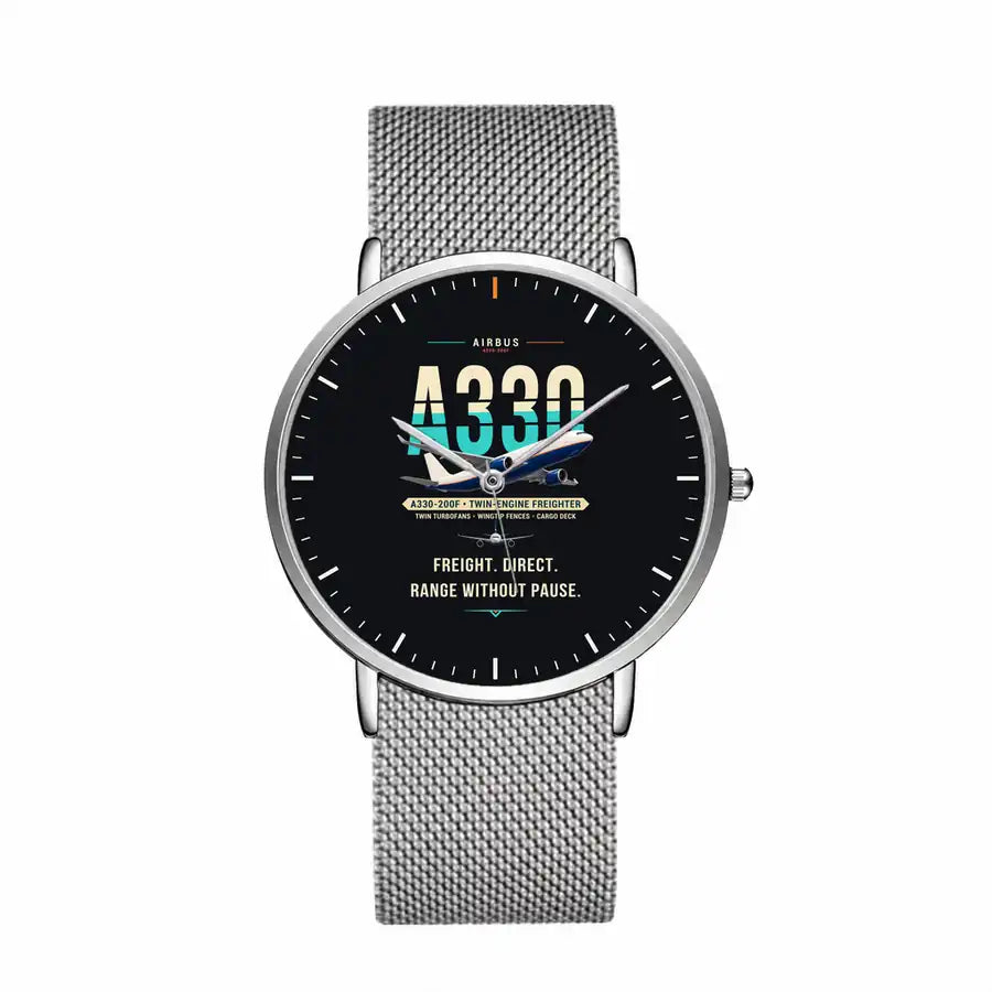 Airbus A330-200F - Original - Slim Mesh - Silver and Silver Stainless Steel Strap