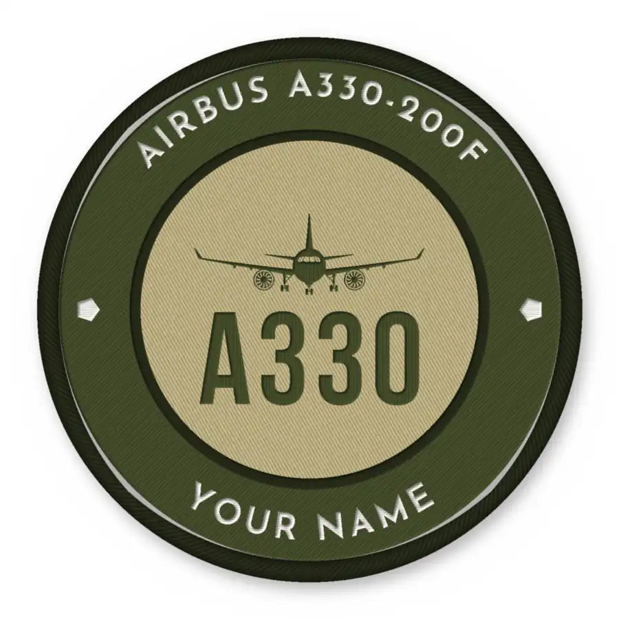 Airbus A330-200F Patches - Circle + Name - Olive Khaki