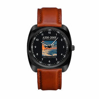 Thumbnail for Airbus A330-200F - Poster - Luxury Cushion - Black and Dark Brown Strap
