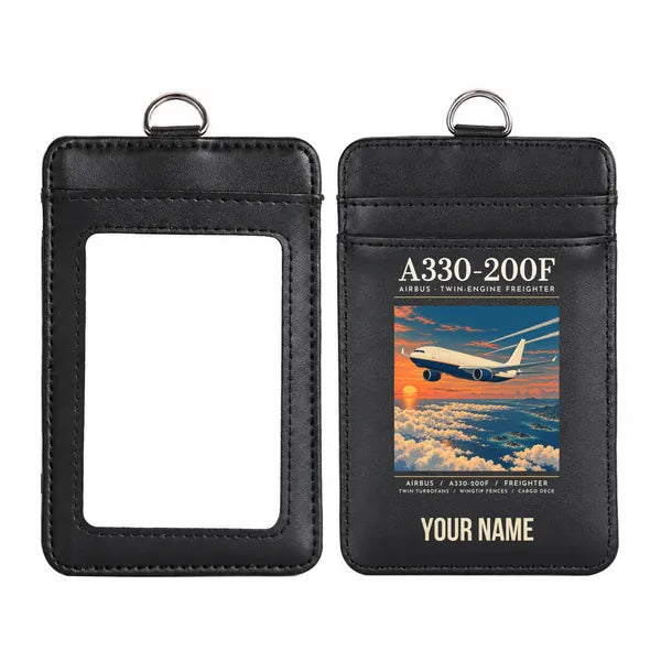 Airbus A330-200F - Poster - ID Card Holder - Black + Name