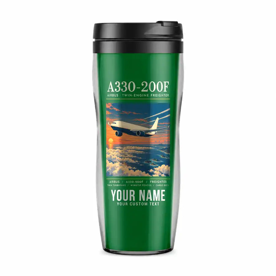 Airbus A330-200F - Poster + Name - Plastic (No Holder) - Green