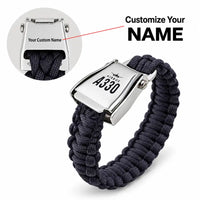 Thumbnail for Airbus A330-200F - Seat Belt Bracelet - Heritage + Name - Black