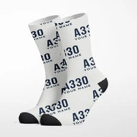 Thumbnail for Airbus A330-200F - Socks - White + Name