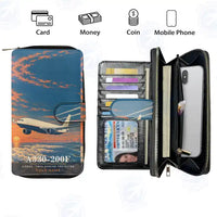 Thumbnail for Airbus A330-200F Leather Wallets - Zip Long Wallet - 3D + Name
